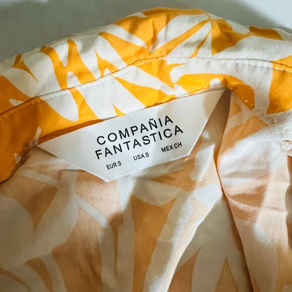 Campania Fantastica Palm Spring Button Up Sleeveless Dress Size S Small Yellow - Picture 5 of 8